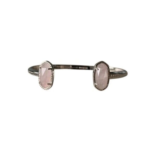 Kendra Scott Elton Silver Cuff Bracelet in Rose Quartz - Picture 4 of 5